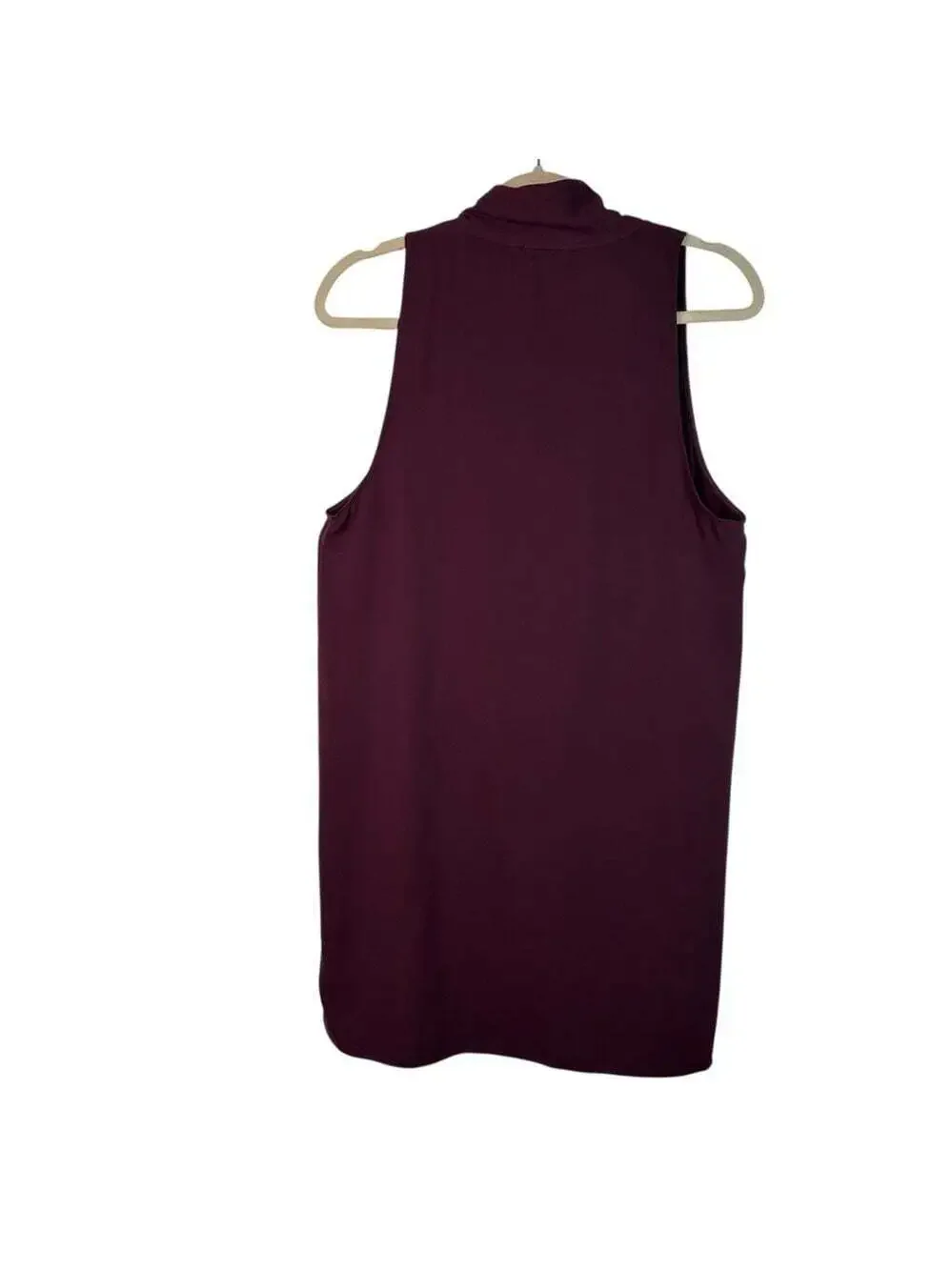 Aritzia Monge Dress Burgundy Sleeveless V Neck Silk Trim Midi Cocktail Party Med